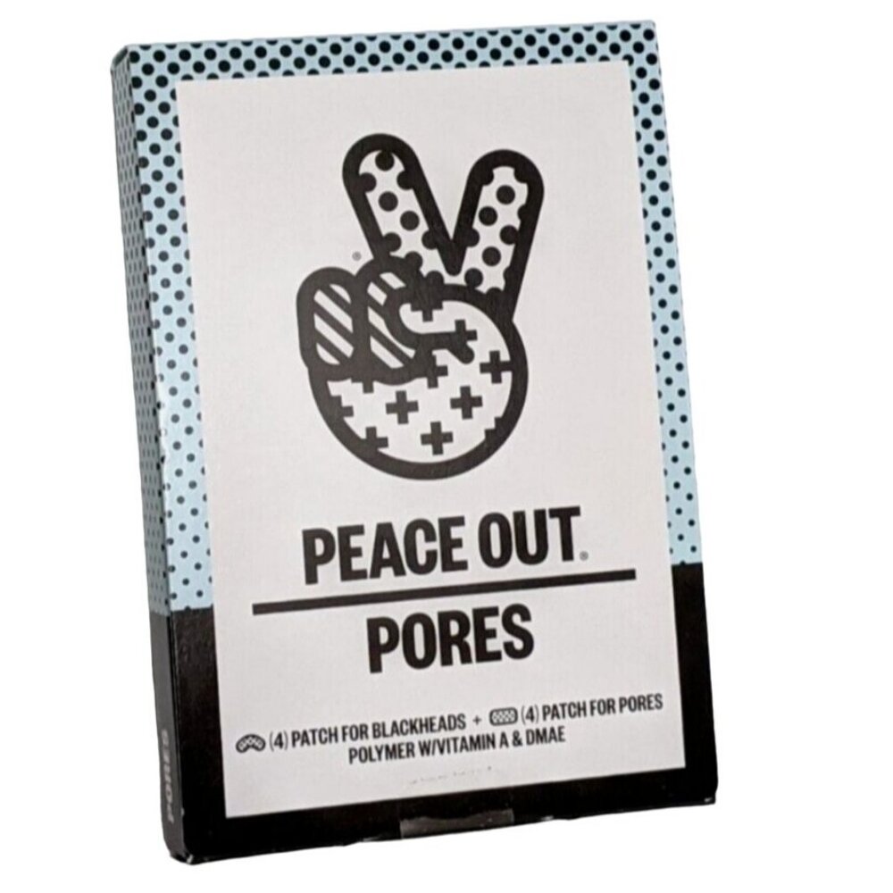 Peace Out Pores Patches for Blackheads and Pores with Vitamin A and DMAE 4 Each